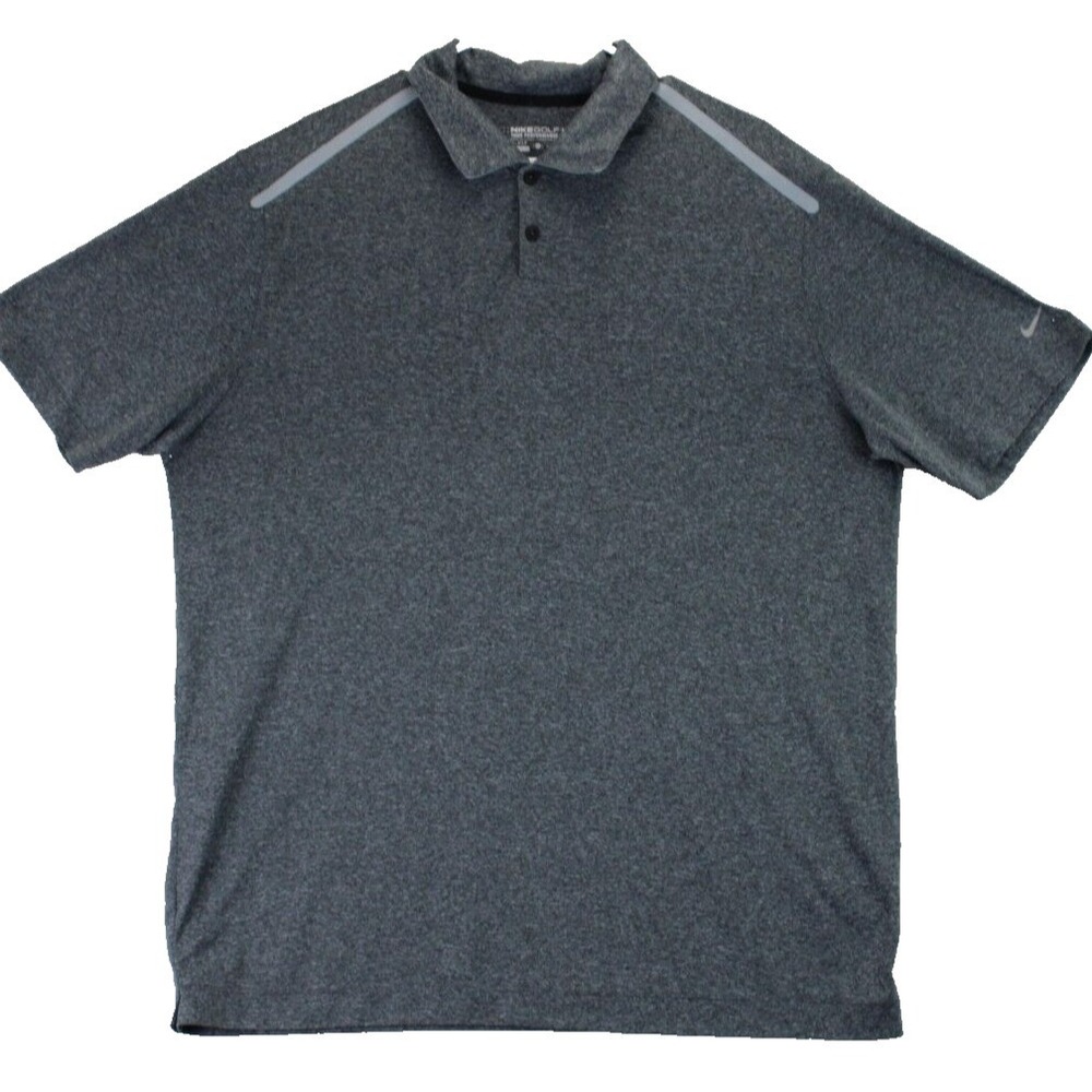 Nike Golf Dri Fit Tour Performance Polo Shirt Mens XL Dark Gray Short Sleeve